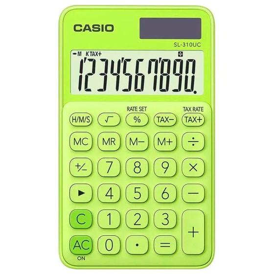 Imagem de Calculadora Portátil Casio Verde-Limão SL-310UC-YG-N-DC