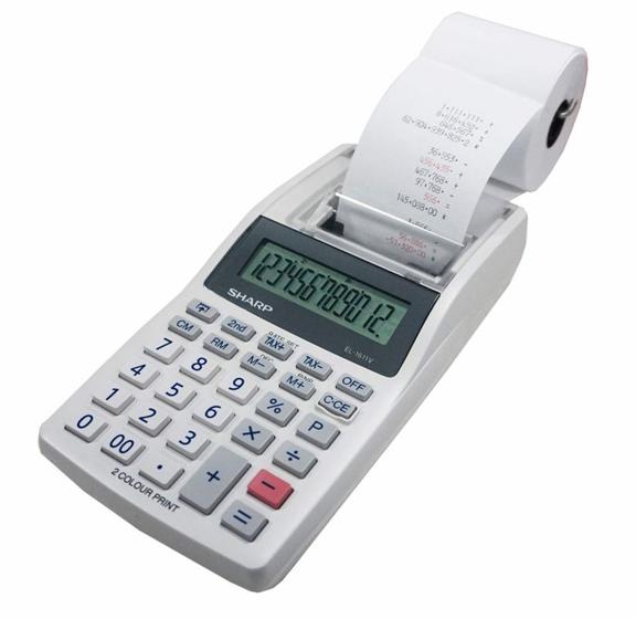 Imagem de Calculadora Sharp EL-1611V A Pilha - White