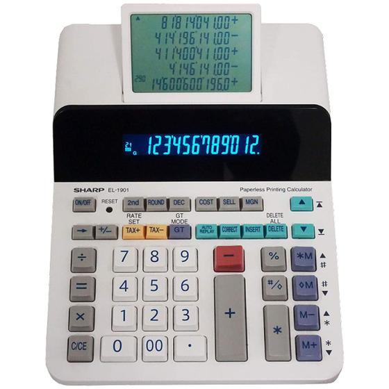 Imagem de Calculadora Sharp EL-1901 - 12 Digitos - 220V - Branco