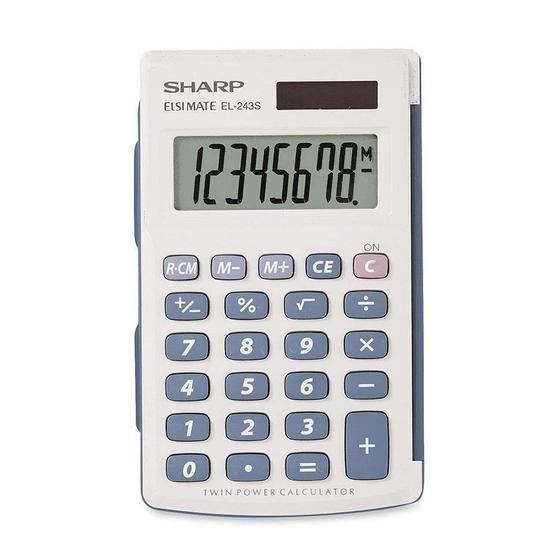 Imagem de Calculadora Sharp EL-243SB 8 Digitos Branco e Azul