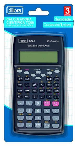 Imagem de Calculadora Tilibra TC08 Científica Preta Plástica 12 Dígitos Ref: 210889