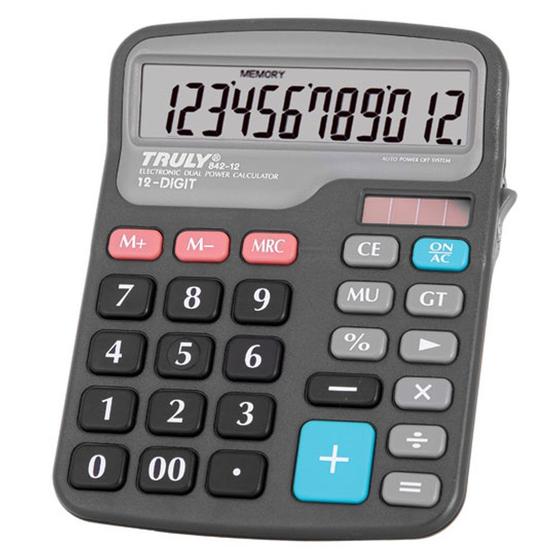 Imagem de Calculadora Truly 842-12 - 12 Digitos - Cinza