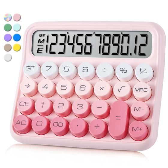 Imagem de Calculadora VEWINGL Cute de 12 dígitos com grande display LCD