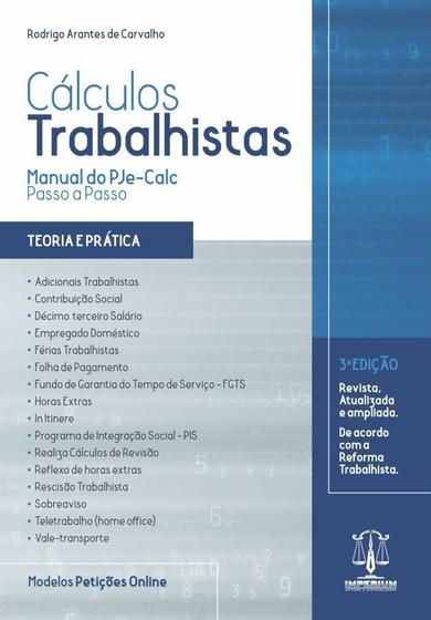 Imagem de CÁLCULOS TRABALHISTAS - TEORIA E PRÁTICA  (3ª EDIÇÃO 2022)  IMPERIUM