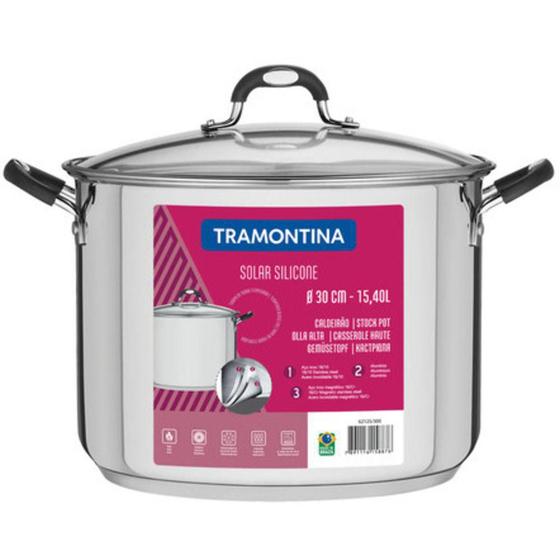 Imagem de Caldeirão Tramontina Para Casas Modernas 30Cm Aço Inox