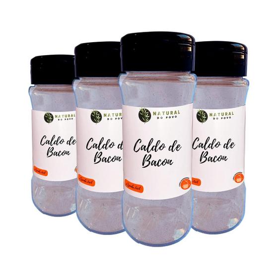 Imagem de Caldo De Bacon Qualidade Premium Kit 4 Pote Com Dosador 100G