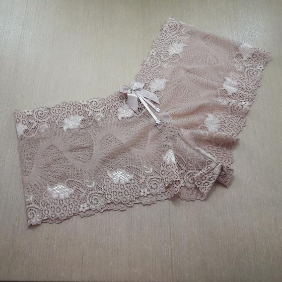 Imagem de Caleçon shortinho cueca feminina em renda transpartente sensual - Calcinha Camille