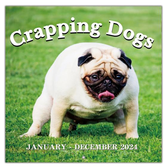 Imagem de Calendário Coboll Gag Gifts 2024 Pooping Dogs de janeiro a dezembro