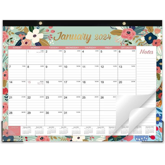 Imagem de Calendário de mesa Artfan 2024, janeiro a dezembro, design floral