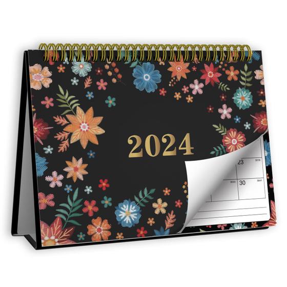Imagem de Calendário de mesa Ymumuda 2024 mensal de dezembro de 2023 a janeiro de 2025