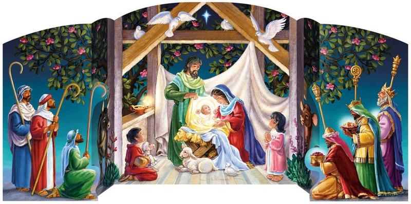 Imagem de Calendário do Advento: Companhia de Natal de Vermont, visitando o presépio