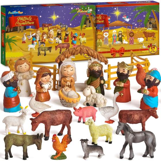 Imagem de Calendário do Advento FUN LITTLE TOYS Nativity 2024 com 24 brinquedos para crianças