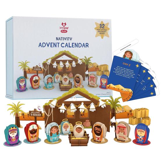 Imagem de Calendário do Advento Lovepop - Cartão Pop-up de Natal com Presépio