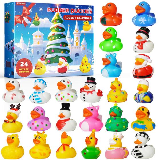 Imagem de Calendário do Advento Rubber Duck 2024 - 24 Brinquedos de Banho