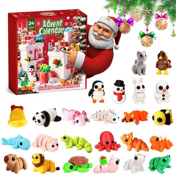 Imagem de Calendário do Advento SHUWND Natal 2024 - 24 Mini Brinquedos para Crianças