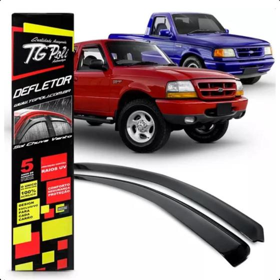 Imagem de Calha Chuva Defletor Fumê TG Poli Ford Ranger 2P 1996-2012