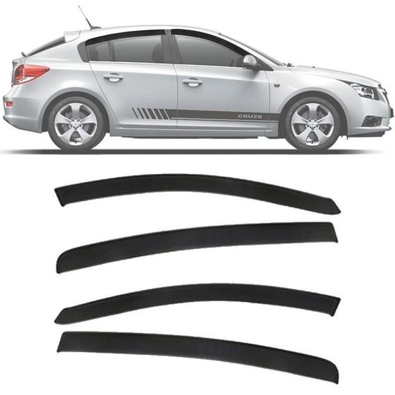 Imagem de Calha de Chuva Esportiva Chevrolet Cruze Hatch 2011 12 13 14 15 16 Fumê