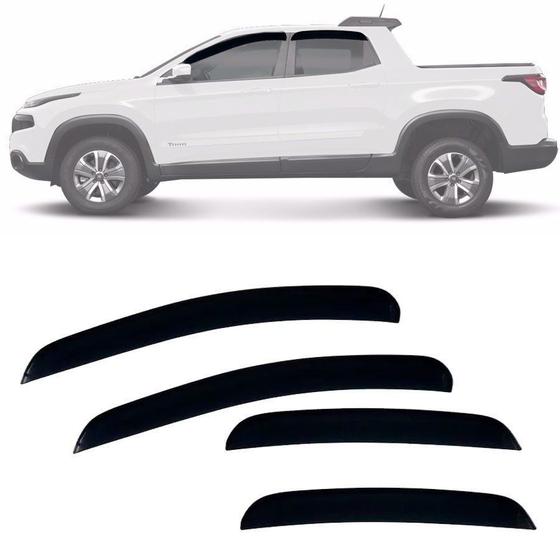 Calha de Chuva Esportiva Fiat Toro 2016 17 18 Fumê Menor preço em Calha de Chuva Esportiva Fiat Toro 2016 17 18 Fumê