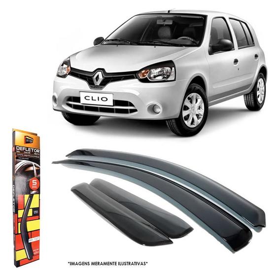 Imagem de Calha de Chuva para Renault Clio Hatch / Sedan 2000 a 2016 4 portas TG Poli - 29001