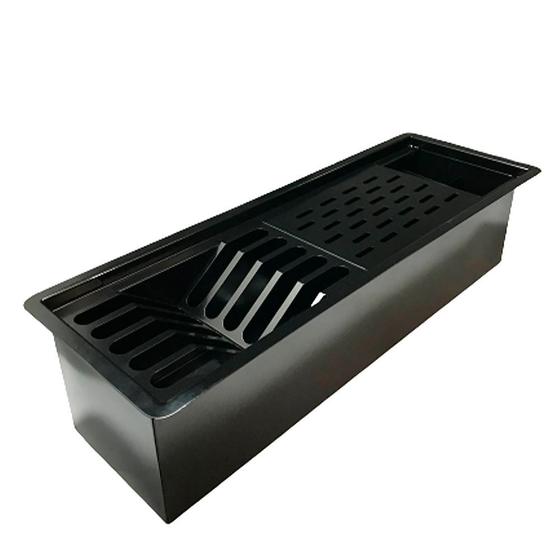 Calha Linear Úmida Escorredor De Louça Inox Preta Menor preço em Calha Linear Úmida Escorredor De Louça Inox Preta