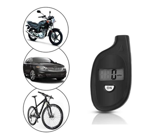 Imagem de Calibrador Digital Medidor Pressão Pneu Moto Carro Bicicleta