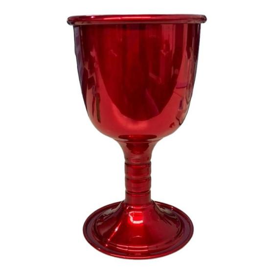 Imagem de Cálice Para Ritual Alumínio Pintado De Vermelho 14Cm 200 Ml