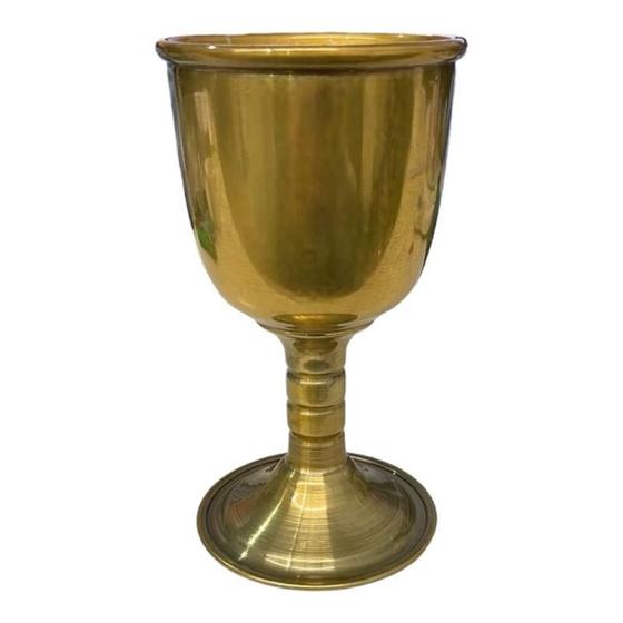 Imagem de Cálice Para Ritual Em Alumínio Pintado Dourado 14Cm 200 Ml