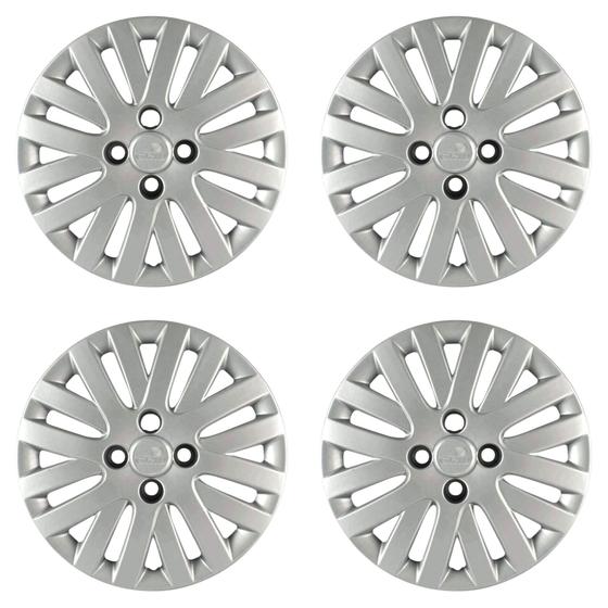Imagem de Calota Aro 14" cor Prata Mod Gol/Voyage/Saveiro G5 2009/11 (Jogo c/ 4 Calotas) Grid - 009CA-PTA-E