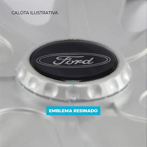 Imagem de Calota Aro 14 Ford Ka Hatch Sedan 2019/2020 preta brilhante