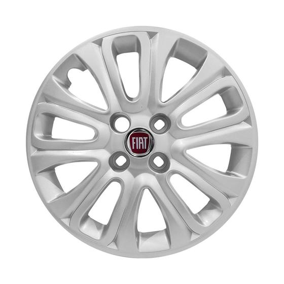 Imagem de Calota aro 15 Fiat Punto 2015/2016 prata emblema resinado