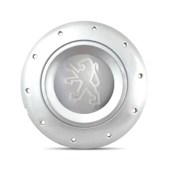 Imagem de Calota Centro Roda Ferro Amarok Peugeot 208 Prata Emblema Prata