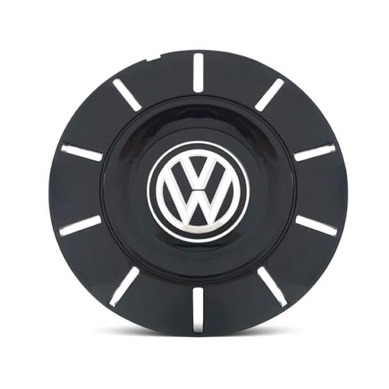 Imagem de Calota Centro Roda Ferro VW Amarok Nova Aro 13 14 15 4 Furos Preta Brilhante