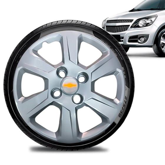 Imagem de Calota Chevrolet Gm Aro 15 Montana Prata Logo Gm Prata