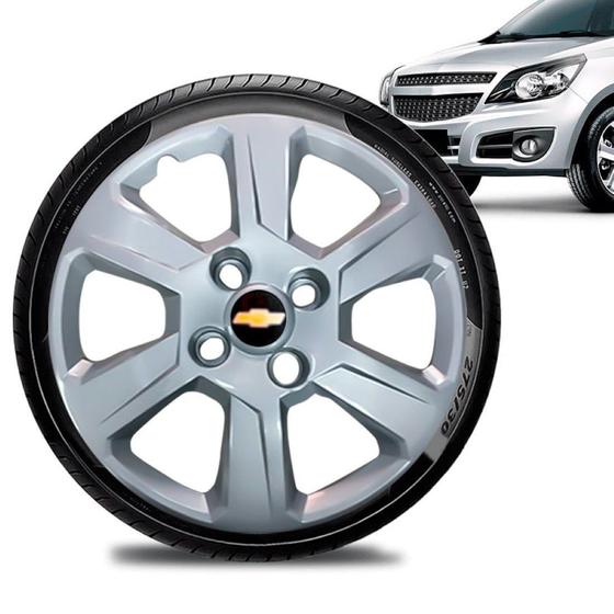 Imagem de Calota Chevrolet Gm Aro 15 Montana Prata Logo Gm Preto