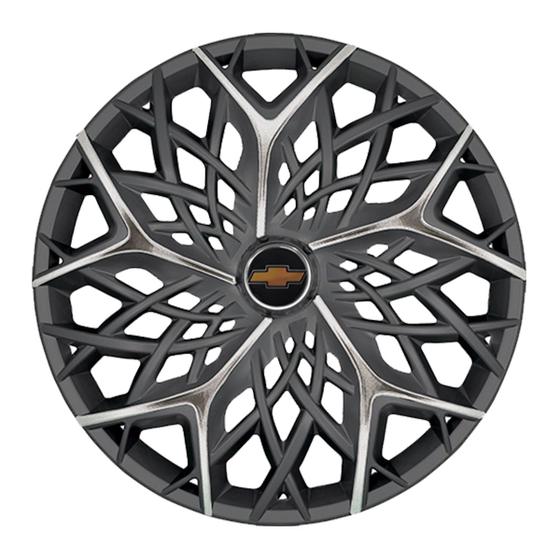 Imagem de Calota esportiva aro 13 moove graphite chrome + emblema resinado gm