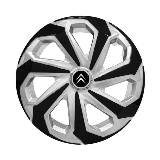 Imagem de Calota Esportiva Aro 14 Spider Silver/Black Citroen C3 C4