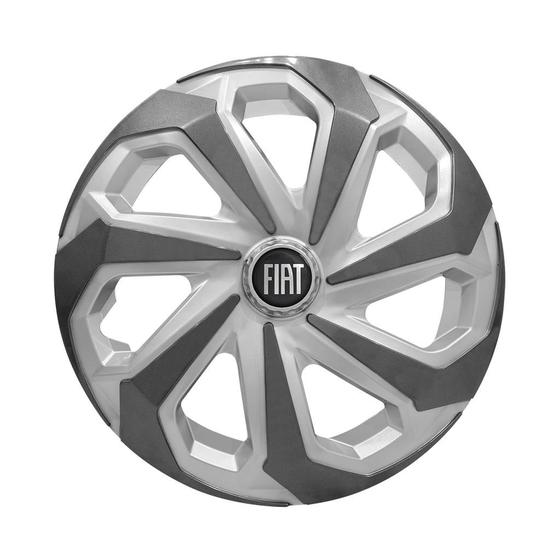 Imagem de Calota Esportiva Aro 14 Spider Silver/Graphite Fiat Mobi Argo Strada Palio