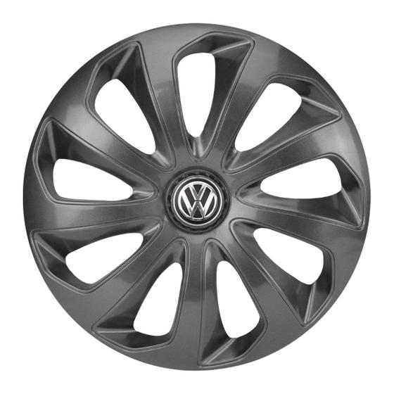 Imagem de Calota esportiva aro 15 velox graphite + emblema de alumínio volks 3d