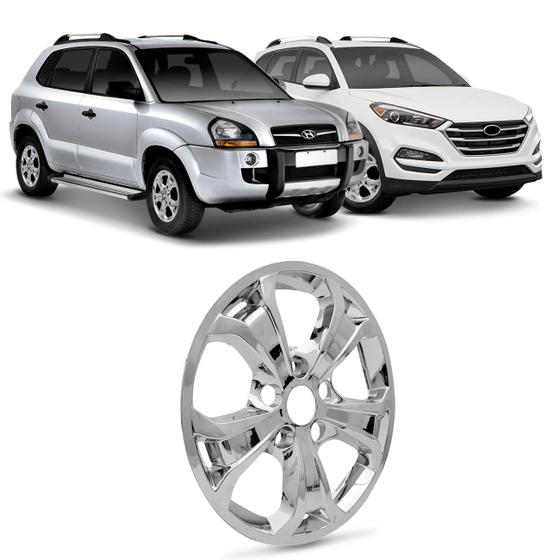 Calota Esportiva Aro 16 Hyundai Tucson 2005 a 2017 Cromado Capa De Roda Menor preço em Calota Esportiva Aro 16 Hyundai Tucson 2005 a 2017 Cromado Capa De Roda