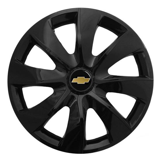 Imagem de Calota esportiva prime 14 black + emblema gm/chevrolet