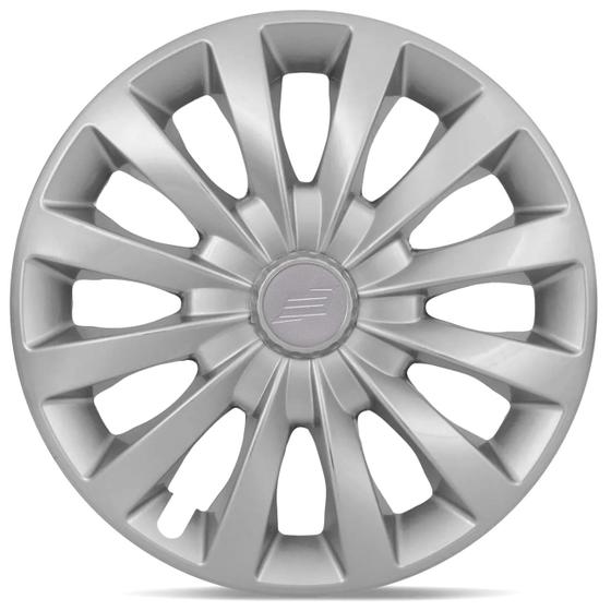 Imagem de Calota Esportiva Tuning Elite Silver Aro 13 Prata Cubo Baixo Furação 4x100 e 4x108