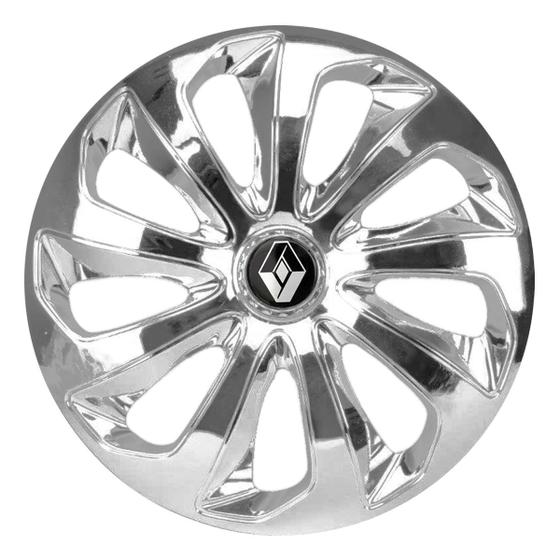 Imagem de Calota esportiva velox 13 chrome + emblema resinado renault