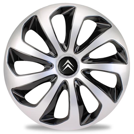 Imagem de Calota Esportiva Velox 14 Silver Black Citroen C3 C4