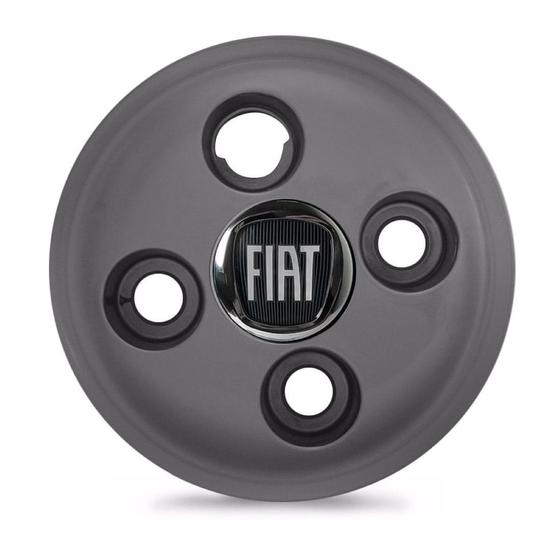 Imagem de Calota Roda Ferro Fiat Argo Grafite Emblema Preto