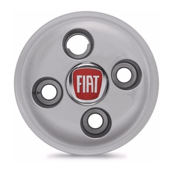 Imagem de Calota Roda Ferro Fiat Palio Prata Emblema Vermelho