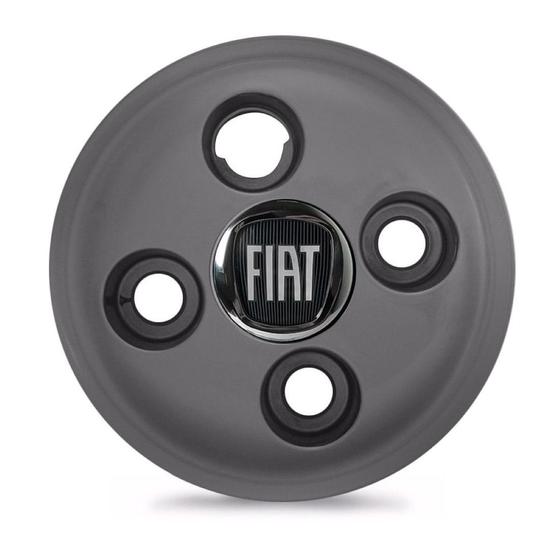 Imagem de Calota Roda Ferro Fiat Siena Grafite Emblema Preto