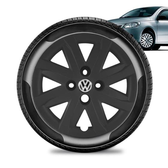 Imagem de Calota Volkswagen Gol G5 aro 14 2013 2014 2015 Preta Fosca