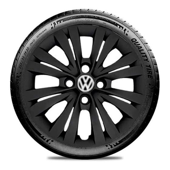 Imagem de Calota Vw Volkswagen Aro 15 Preta Fosca Escolha o Carro