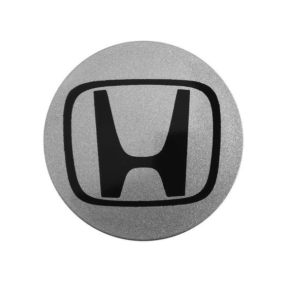 Imagem de Calotinha 69mm Centro de Roda Honda New Civic Prata Emblema Preto