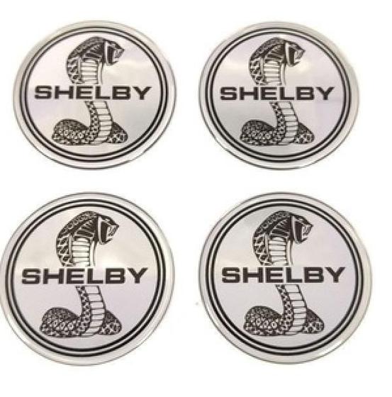 Imagem de Calotinhas Ford Shelby Cobra 60mm/58mm Preto/Prata ABS